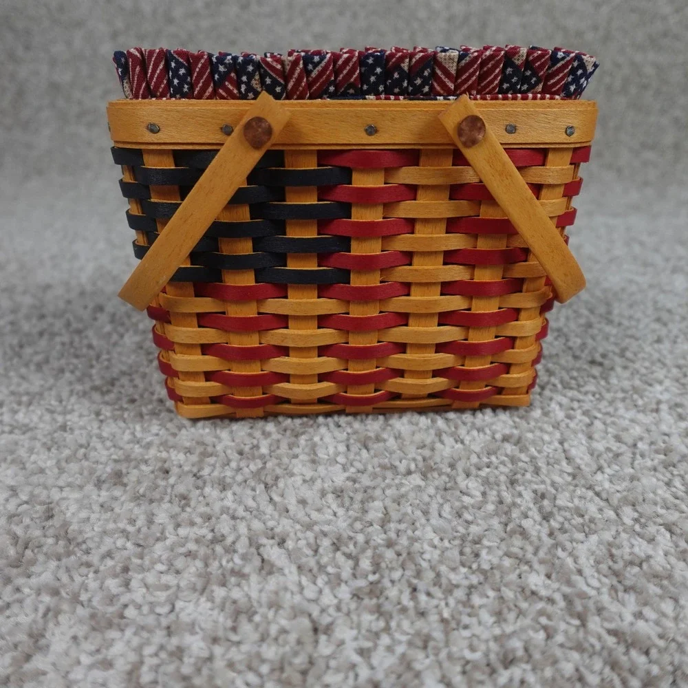 Longaberger‎ 2002 Collectors Club Miniature Flag Basket Red White Blue Patriotic